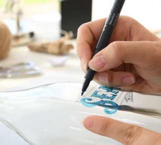 Metallics markörü ile deniz dekorasyonu