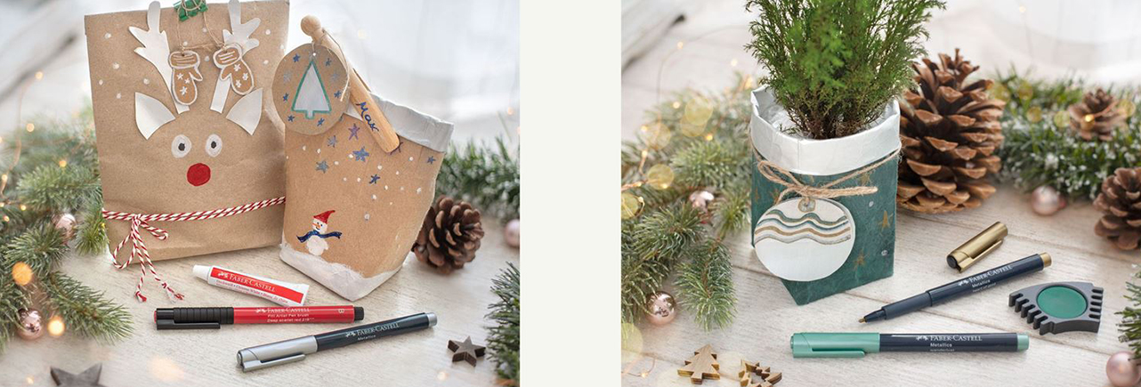 Geyik ve kardan adamlı hediye torbası yapımı